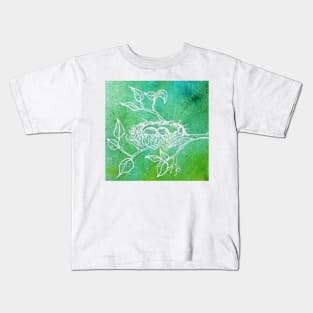 Bird nest on watercolor Kids T-Shirt